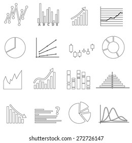 black outline simple graphs variations set eps10