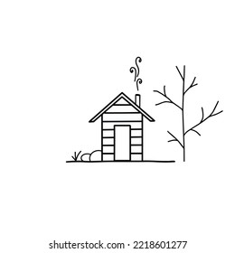 Black Outline Simple Home Design 