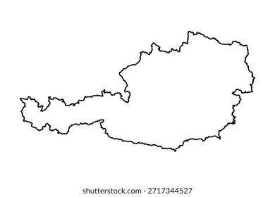 Esquema negro Mapa de Austria Country
