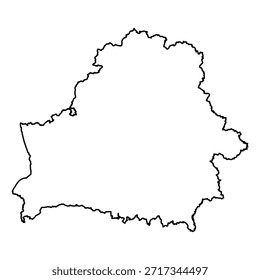 Black Outline Sketch Map of Belarus Country