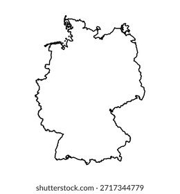 Esquema negro Mapa de Alemania Country