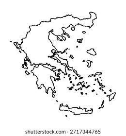 Esbozo negro Mapa de Grecia Country
