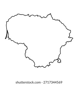 Esbozo negro Mapa de Lituania Country