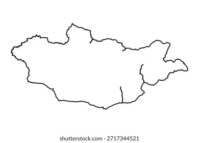 Schwarze Skizzenkarte des mongolischen Landes