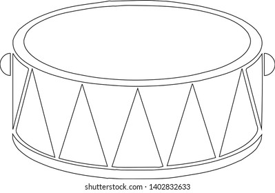 Black Outline Snare Drum Isolated On Stock Vector (Royalty Free ...