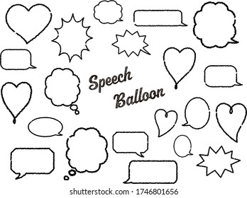 Black outline speech balloons, Hand drawn style
