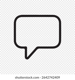 Black Outline Speech Bubbles Icon. Communication Chat Icon on Transparent Background. Vector eps 10