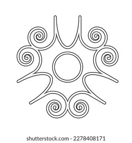 black outline spiral design vector icon