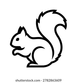 Black outline squirrel on white background
