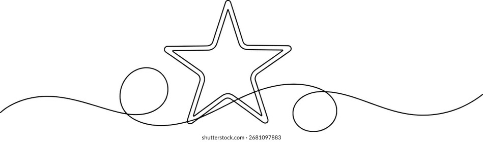 Um contorno preto de uma estrela é centrado em um fundo branco com linhas pretas girando em torno dele.