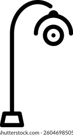 Black Outline Street Lamp Icon