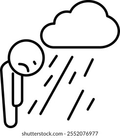 Black outline style Despair Icon