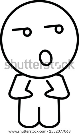 Black outline style Indifference Icon