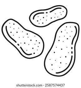 black outline style potato icon