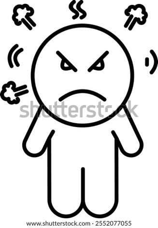 Black outline style Resentment Icon