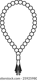 Black Outline Tasbih Islamic Beads for Moslem Prayers