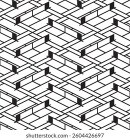 Black outline tennis courts vector square seamless sport pattern or texture