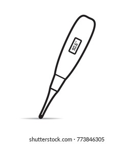black outline thermometer icon vector drawing