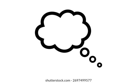 Black outline of a thought bubble with trailing dots