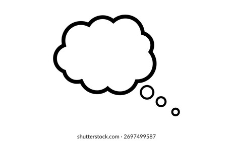 Black outline of a thought bubble with trailing dots