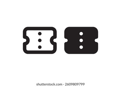 Black and outline ticket icon set Vector