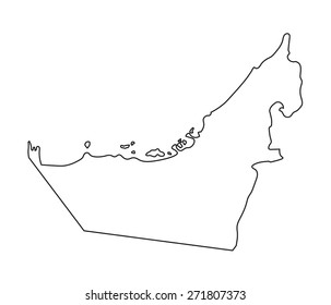 Black Outline United Arab Emirates Stock Vector (Royalty Free ...