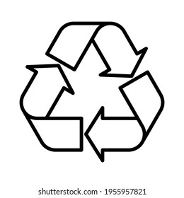 Black outline Universal Recycling Symbol