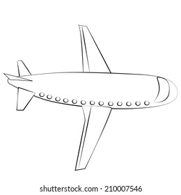 Black Outline Vector Airplane On White Stock Vector (Royalty Free ...