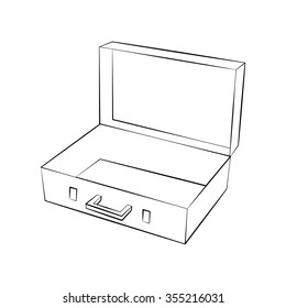 Black outline vector bag on white background.