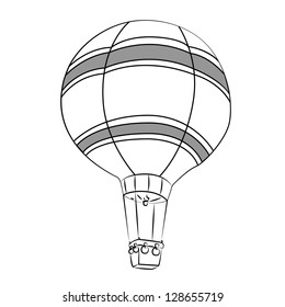 Black outline vector balloon on white background.