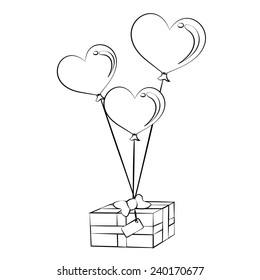 Black outline vector balloon on white background.