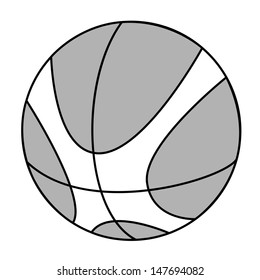 Black outline vector basketball on white background.