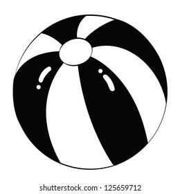 Black outline vector beach ball on white background.