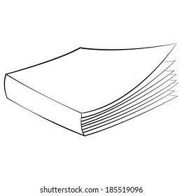 Black outline vector Book on white background.