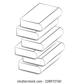 Black outline vector Book on white background.