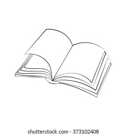 Black Outline Vector Book On White Stock Vector (Royalty Free ...