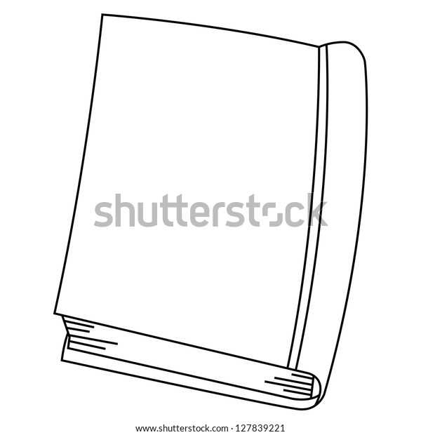 Black Outline Vector Book On White Stock Vector (royalty Free) 127839221