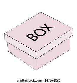 Black outline vector box on white background.