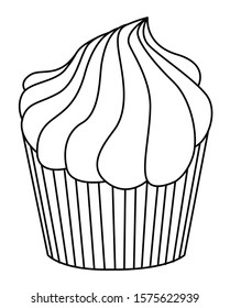 Black outline vector Cake on white background vector eps 10