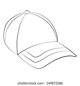 Black Outline Vector Cap On White Stock Vector (Royalty Free) 149872586 ...