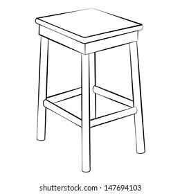 Black outline vector chair on white background.