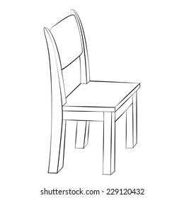 Black outline vector chair on white background.