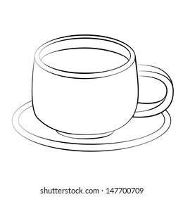 Black Outline Vector Coffee Cup On Stock Vector (Royalty Free ...