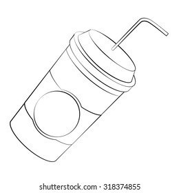 Black Outline Vector Coffee Cup On Stock Vector (Royalty Free ...