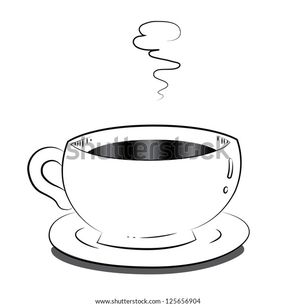 Download Black Outline Vector Coffee Cup On Stock Vector (Royalty ...