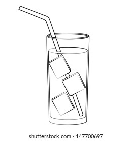 Black outline vector cold water on white background.