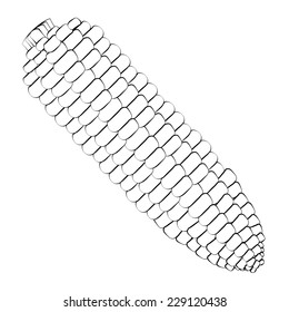 Black outline vector corn on white background.