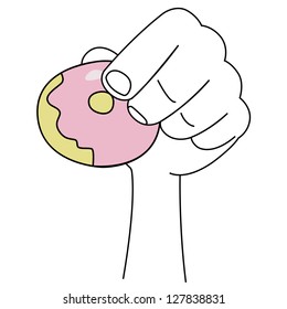 Black outline vector donut on white background.