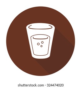 Black outline vector drinking water on white background.