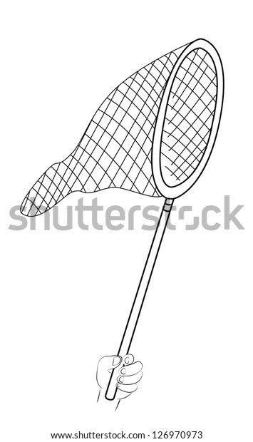 Black Outline Vector Fishing Net On Stock Vector (Royalty Free) 126970973